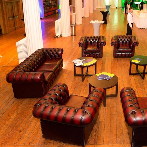 Chesterfield 3 Seater Sofa Oxblood Leather