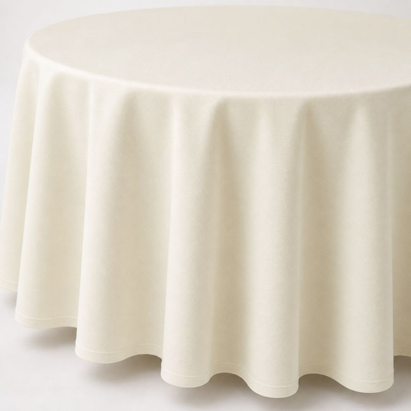 Linen Tablecloth Butter Ivory Round 132in