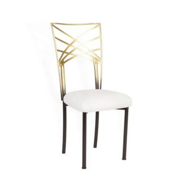 Chameleon Chair Gold & Bronze with Black Legs