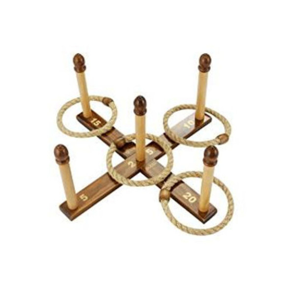Quoits Game (wooden ring and ropes)