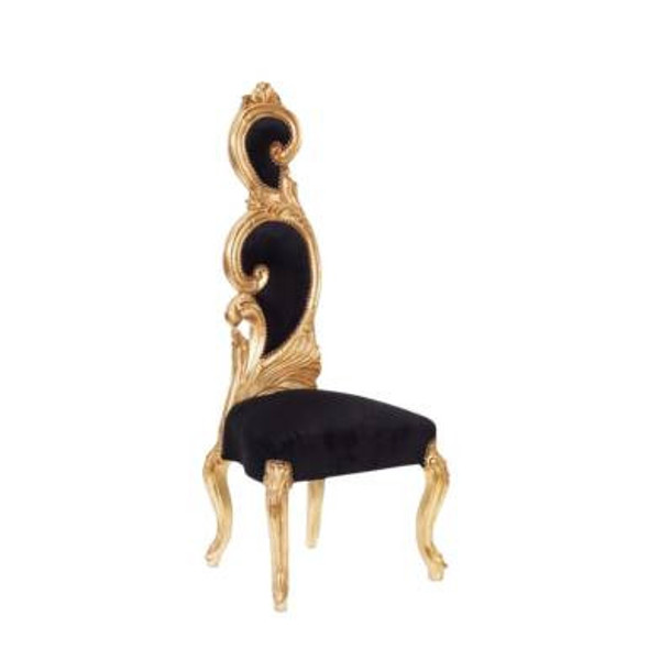 Baroque Chair Black with Gold Leaf trim - Rococo Style Baroque Chair Black with Gold Leaf trim - Rococo Style