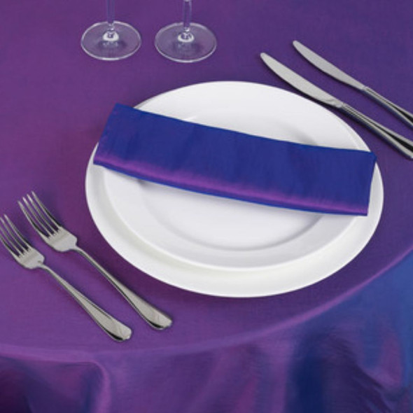Silk Taffeta Tablecloth Purple Round 132in