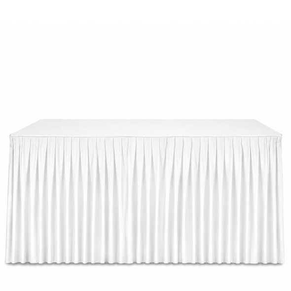 Linen Table Skirting White 21ft