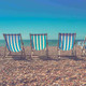 Traditional Wooden Deckchair Blue and White