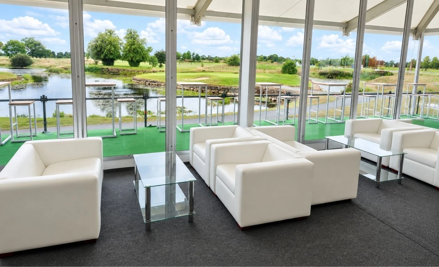 Alaska sofas and armchairs overlooking the golf course at the KPMG Women's Irish Open