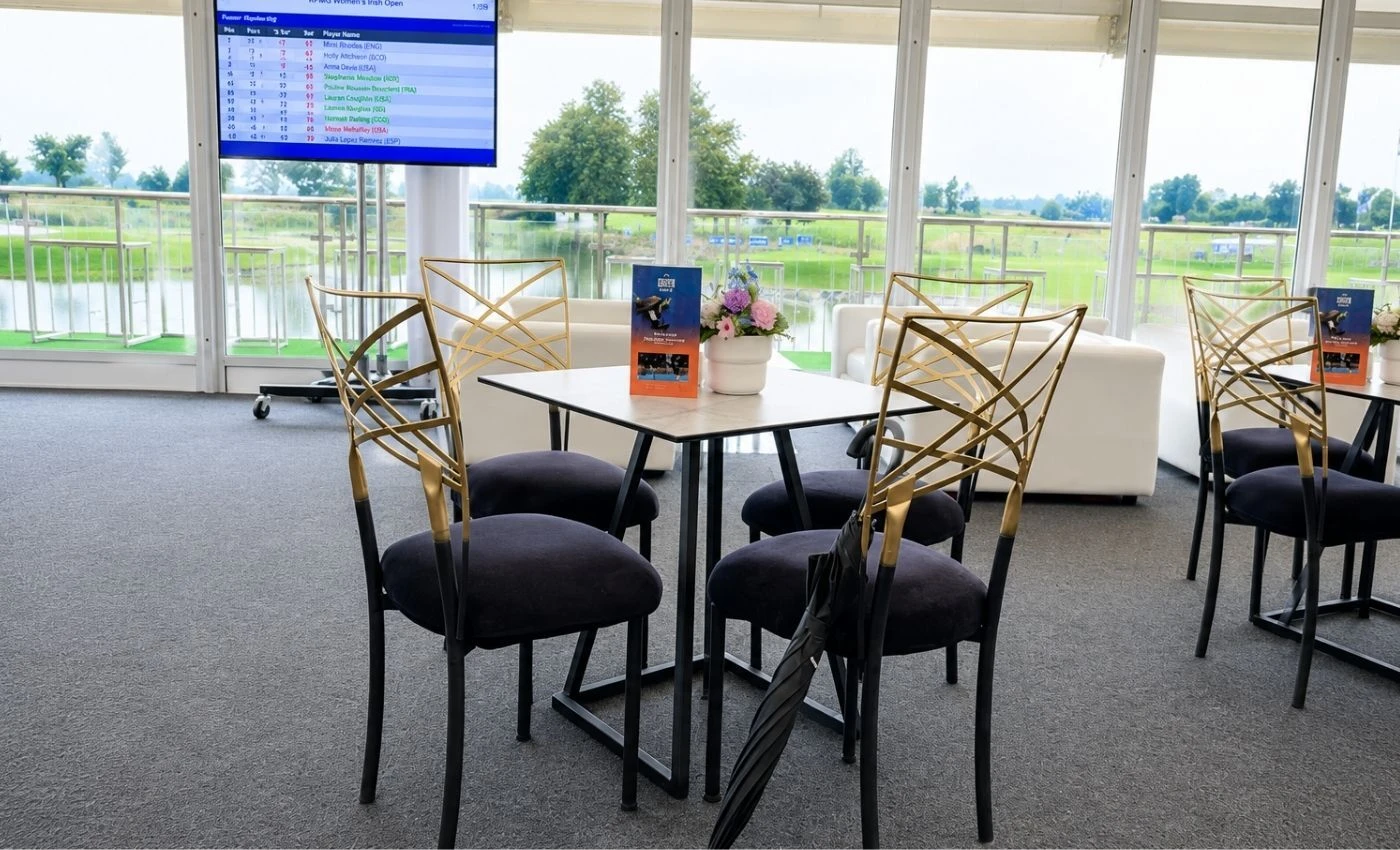 Flow bistro tables in the KPMG Women's Irish Open hospitality area