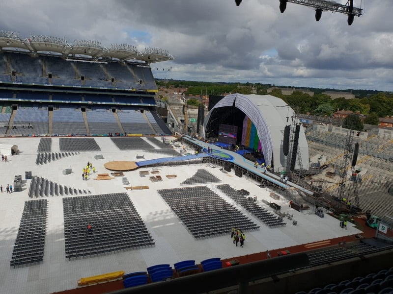 ariel shot of seating setup