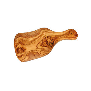 Olijfhouten serveer- en snijplank met handgreep – 34 × 16 cm