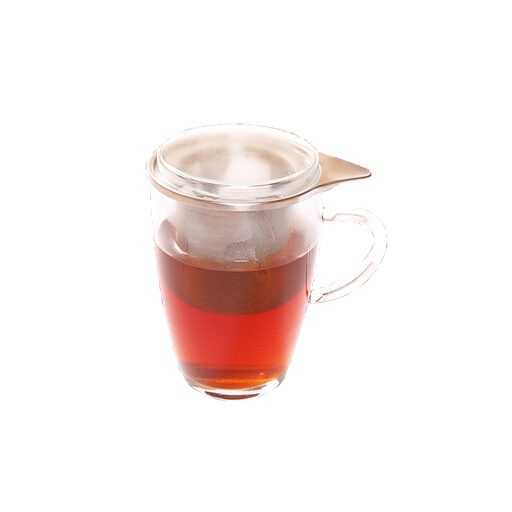 Theeglas met filter en deksel – 35 cl – Borosilicaatglas