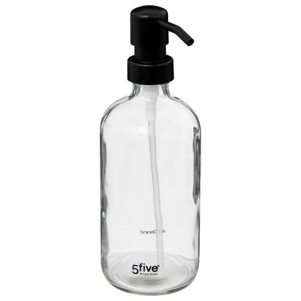 Glazen Zeepdispenser 450 ml met Zwart Pompje