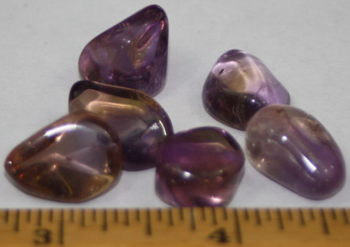 Sample pieces of tumbled Ametrine