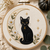  Autumn Halloween Floral Moon and Cat PDF Pattern Hand Embroidery Pattern, Slow Stitch Digital Download