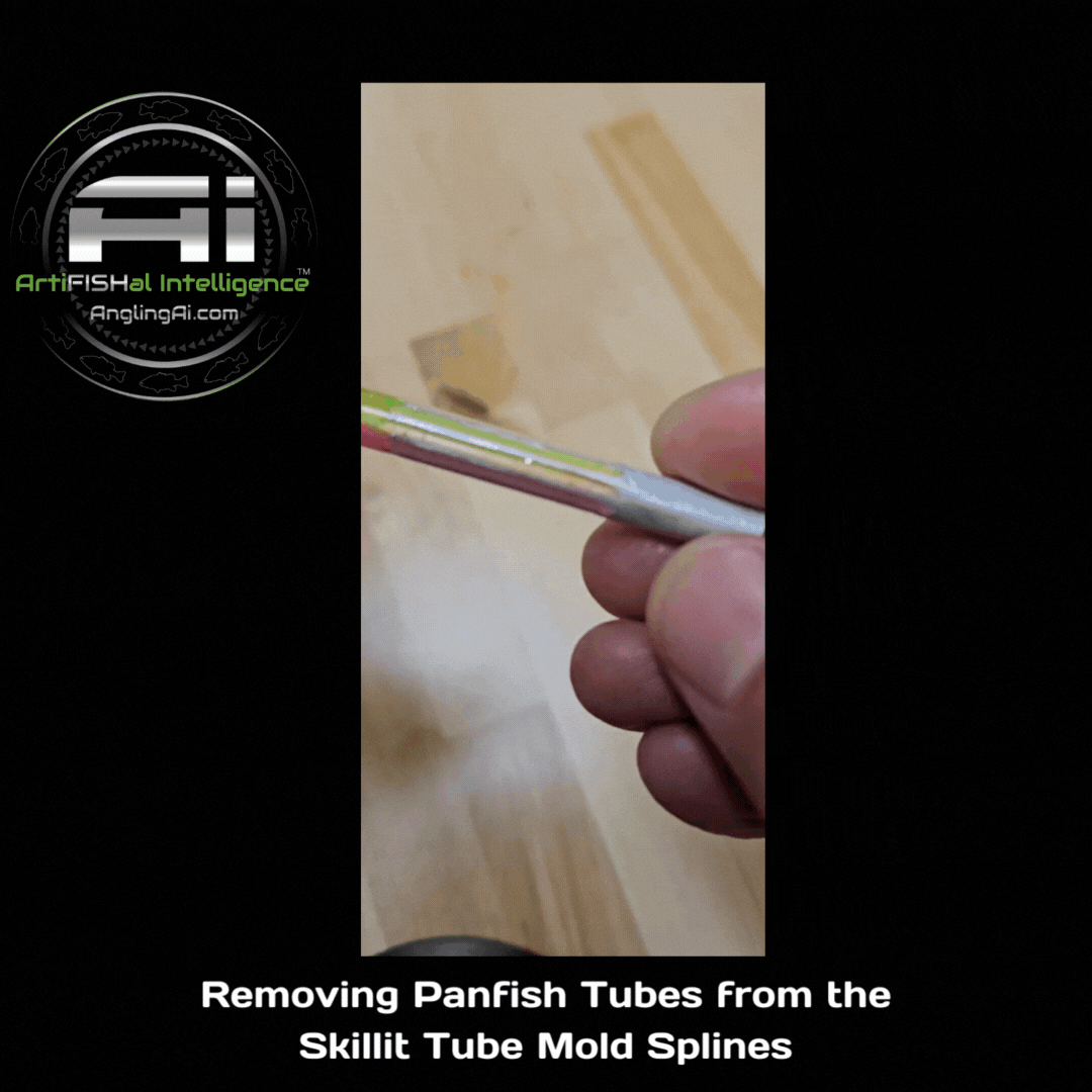 Removing Panfish Tubes from the spline of the Angling Ai Skillit Mold