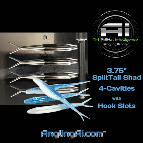 3.75 Split Tail Shad Mold (4 Cavity)