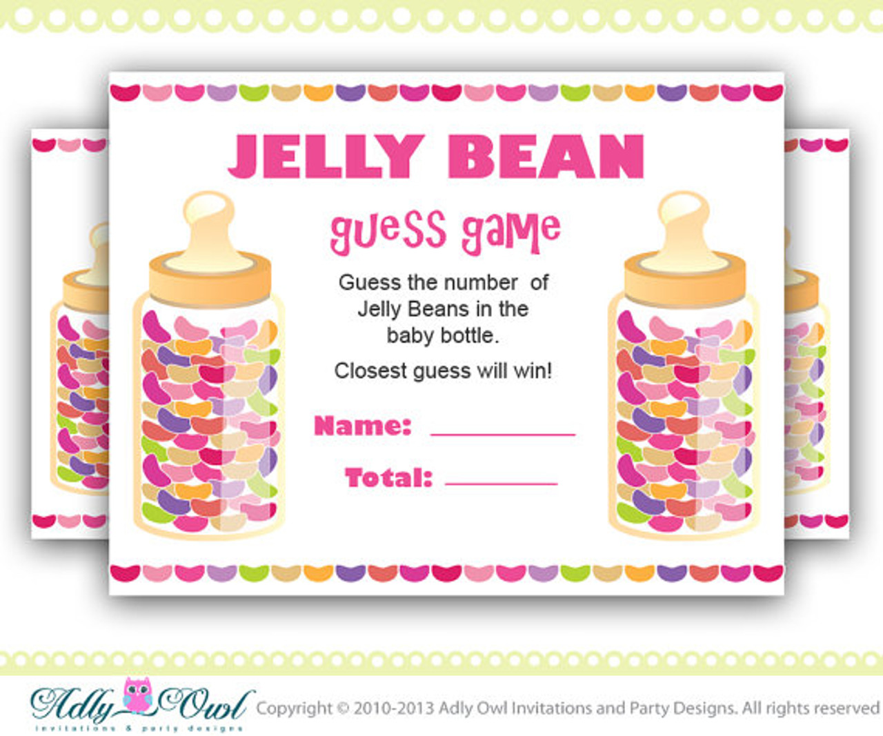 Gender Neutral Colorful Jelly beans guess game, how many jelly beans