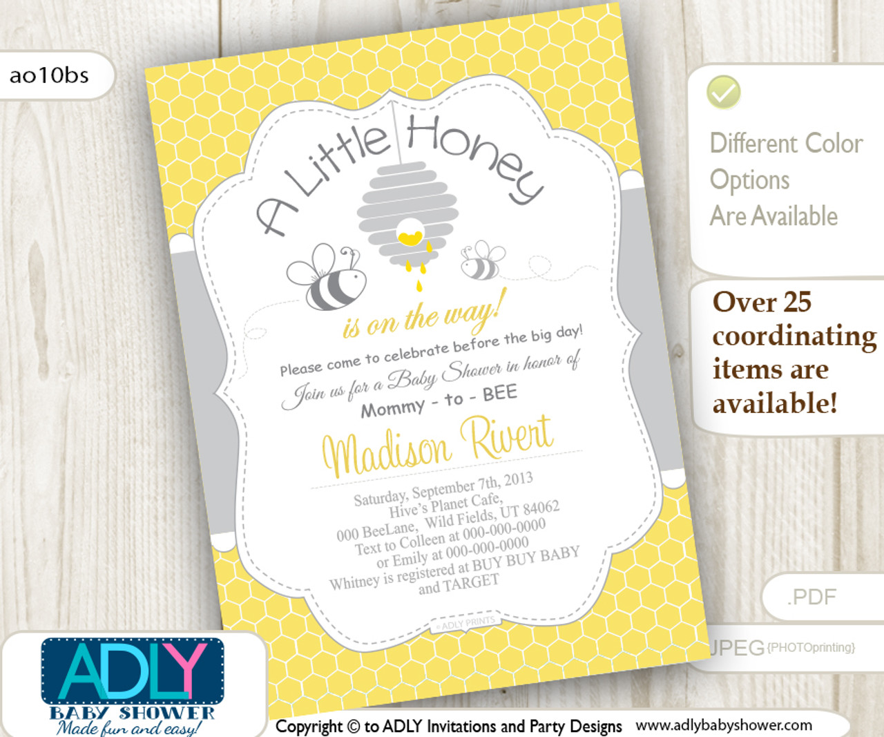 baby bee invitations