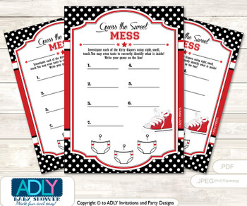 Girl SneakersDirty Diaper Game or Guess Sweet Mess Game for a Baby Shower  red black,  Sport