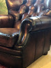 American Heritage Birmingham Barrel Tufted Chair and Ottoman