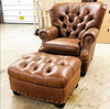 American Heritage Birmingham Barrel Tufted Chair and Ottoman