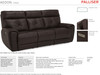 Palliser 41502 Aedon Triple Pwer Head/Seat/Lumbar Recliner Sofa