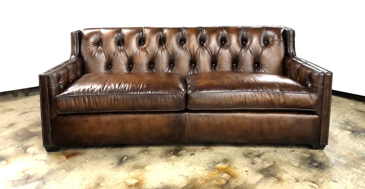 Williamsburg Leather Sofa American Heritage Custom Leather Made