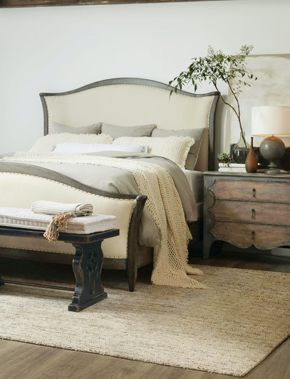 Hooker Furniture Bedroom Ciao Bella King Upholstered Bed- Speckled Gray