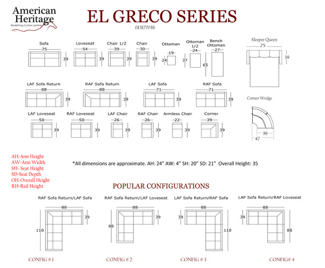 American Heritage El Greco Sleeper Sofa