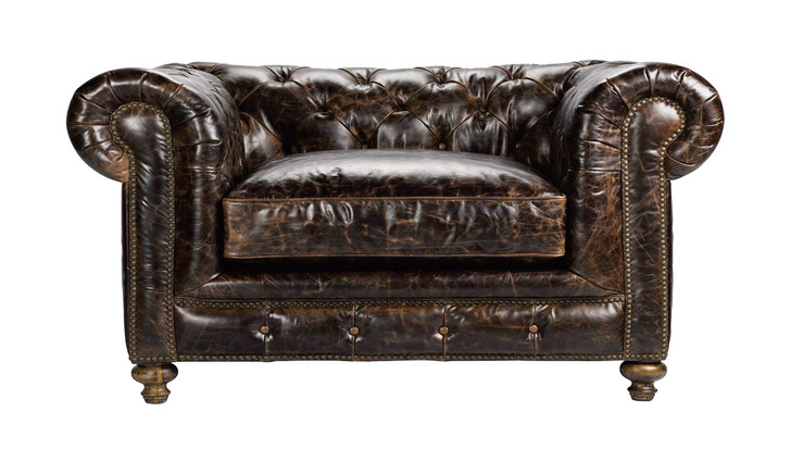 American Heritage English Cigar Club  67" Chesterfield Loveseat