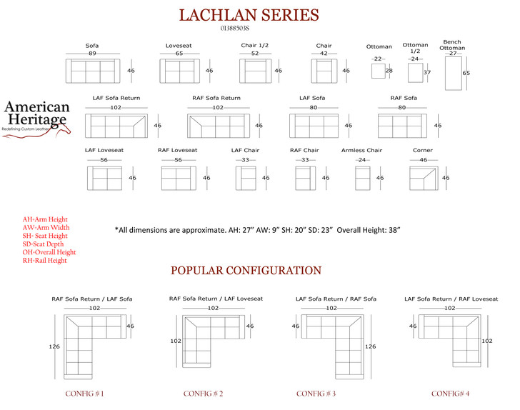 American Heritage Lachlan Sofa or Sectional