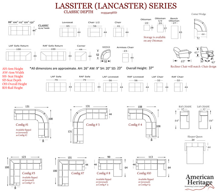 Lassiter (Lancaster) Classic Depth Sofa