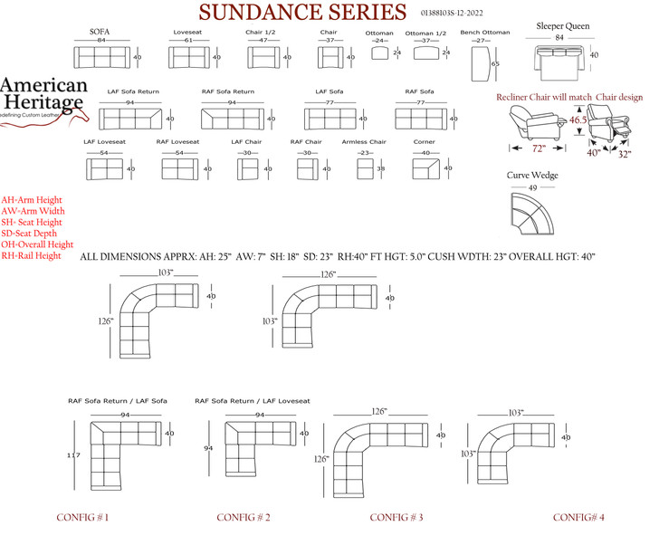 American Heritage Sundance Sofa or Sectional