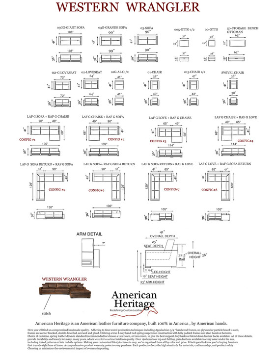 American Heritage Western Wrangler Sofa