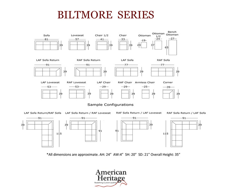 American Heritage Biltmore Sofa or Sectional