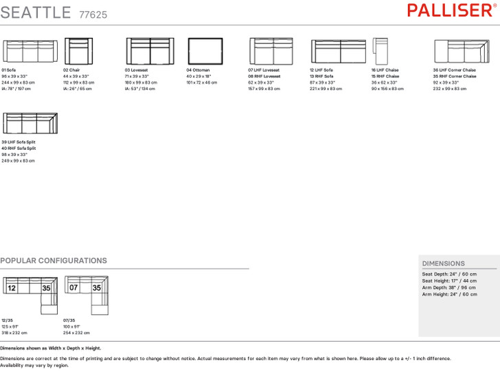 Palliser 77625 Seattle Sofa