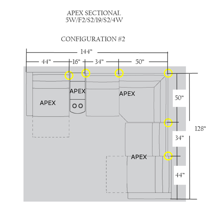 Palliser 44008 Elements Apex Double Power Sectional