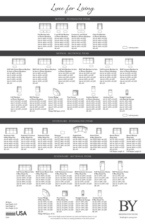 Bradington-Young 206 Robinson Head/ Seat Sectional