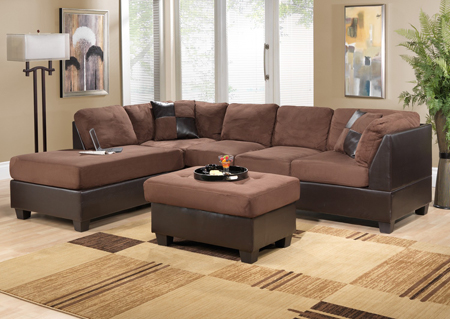 Brown Sectional creating a room