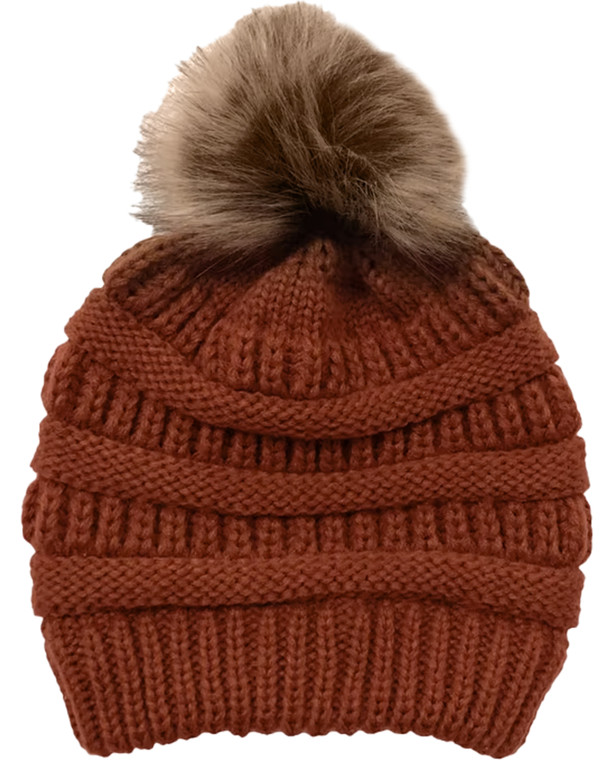 The Mook Pom Hat -  Burnt Orange