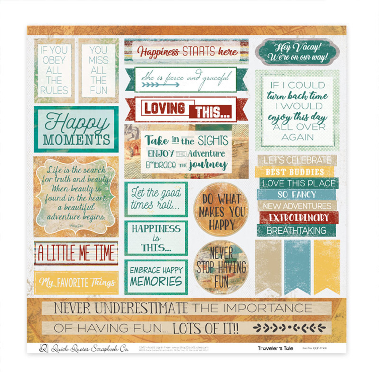 Travelers Tale 12 x 12 Quotes & Phrases - Quick Quotes Scrapbook