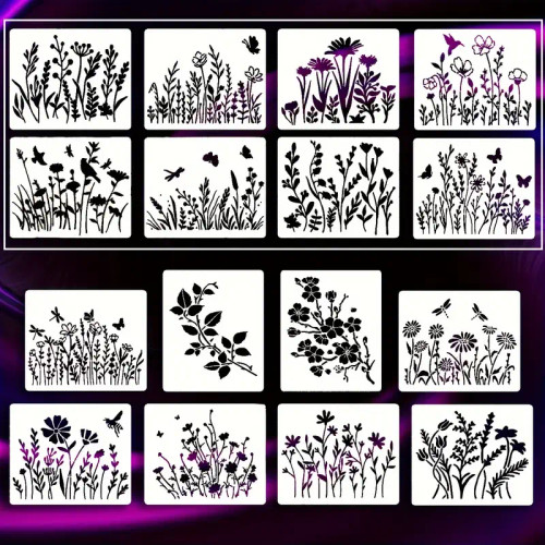 16 Flower Stencils