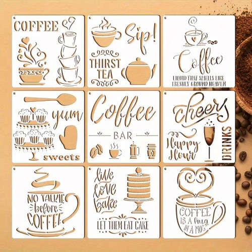 9 Coffee Bar Stencils