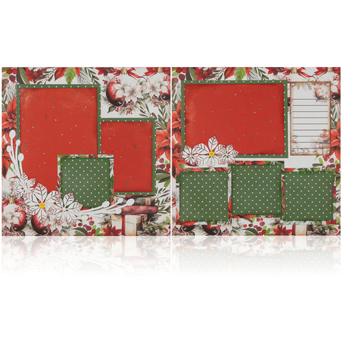 December Add On 2: Christmas Poinsettias -  (2) 12" x 12" Page Layouts