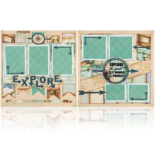 Explore the World - (2) 12" x 12" Page Layouts