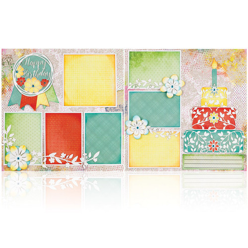 February Add On 1: Happy Birthday Floral Cake  -  (2) 12" x 12" Page Layouts