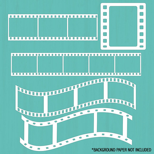 White Film Strip Cardstock Cut Out Embellishment