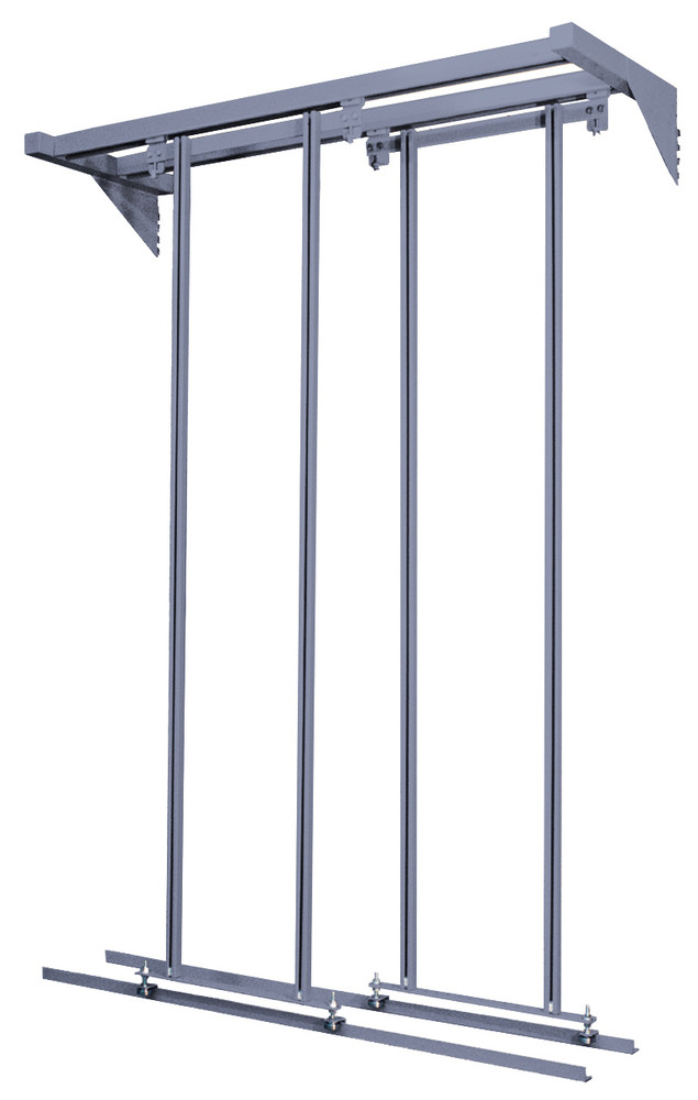 QS-000GY Free Standing Slider, 18"D x 48"W x 77"H, 2000 lbs load capacity, made of though 14 gauge steel, gray finish (bins not included)