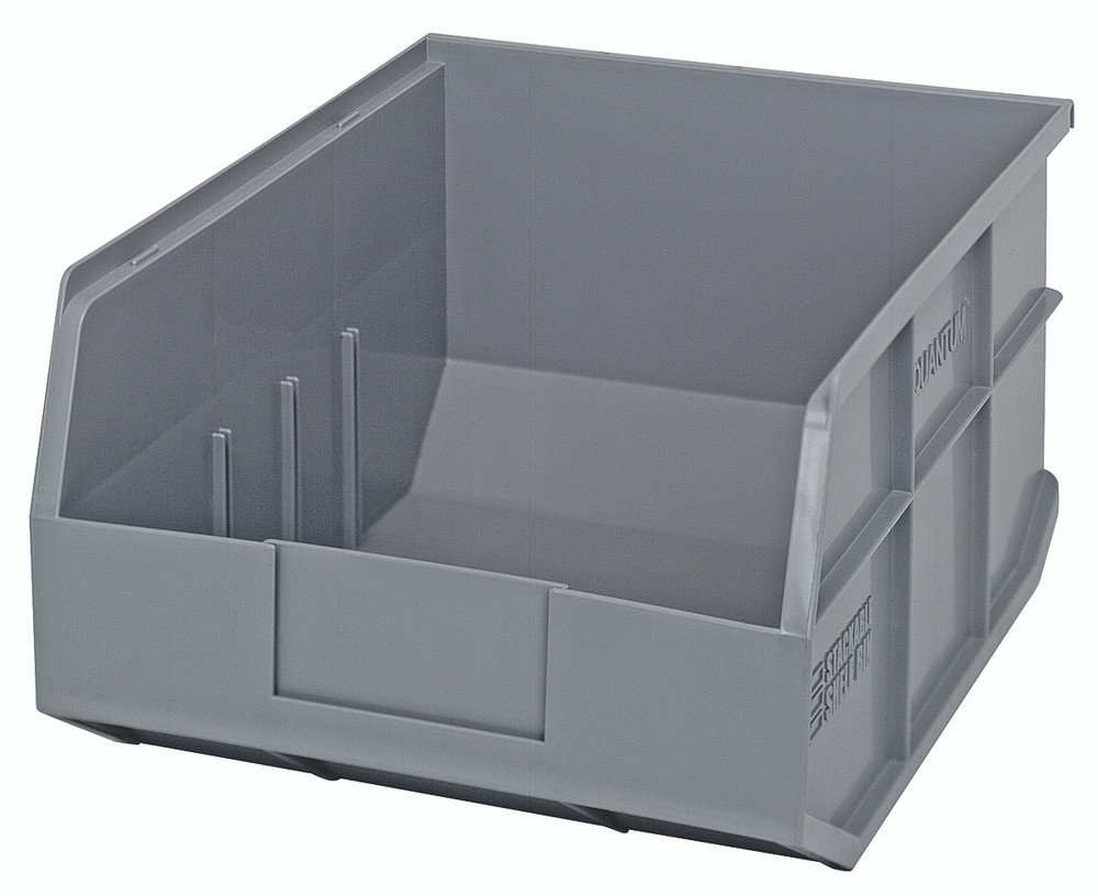 SSB445GY Stackable Shelf Bin, 14"W x 11"D x 7"H, autoclavable up to 250°F, polypropylene, gray, made in USA