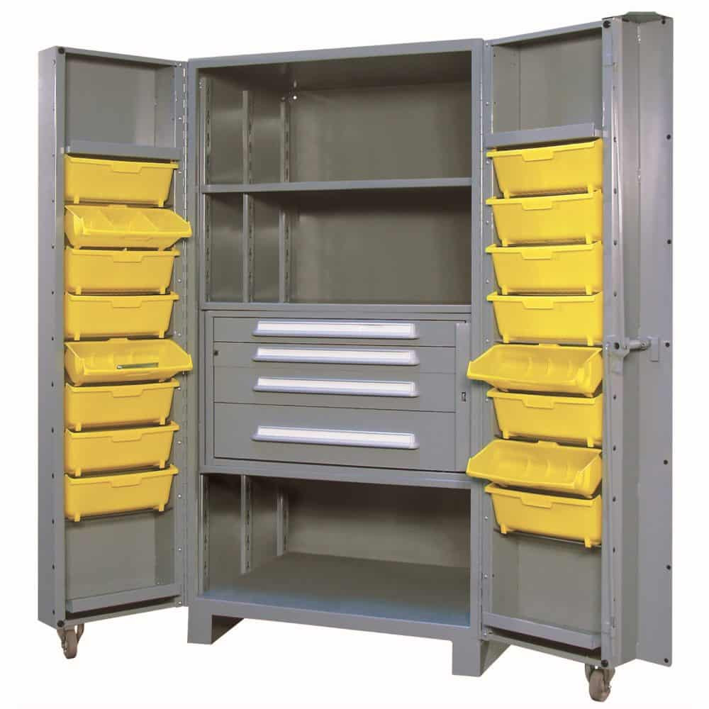 1104F Lyon All Welded Cabinet with Modular Drawers and Tilt-Bins