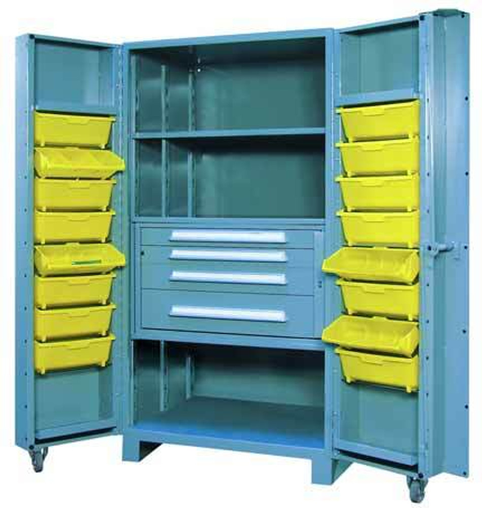 1104 Lyon All Welded Cabinet with Modular Drawers and Tilt-Bins