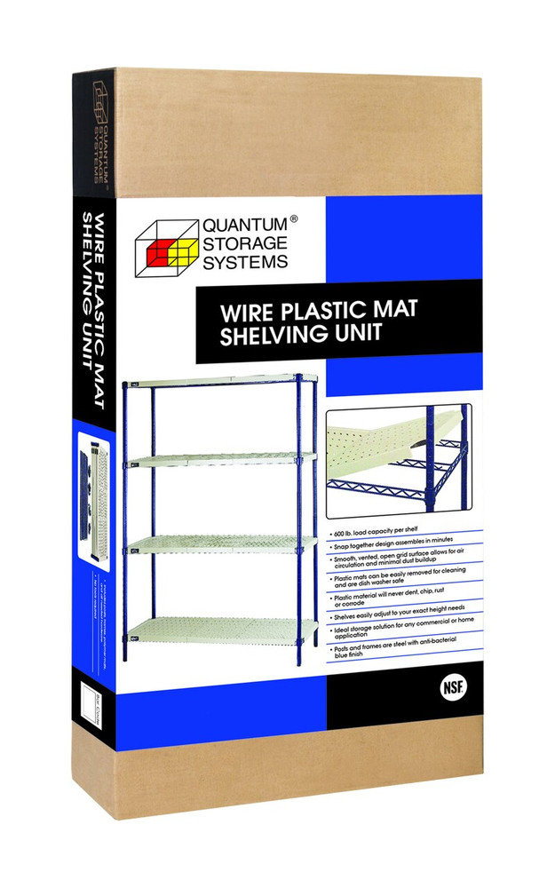 RPWR72-2430E Convenient 1 Box Wire Plastic Mat Shelving Unit 24" x 30" x 72"